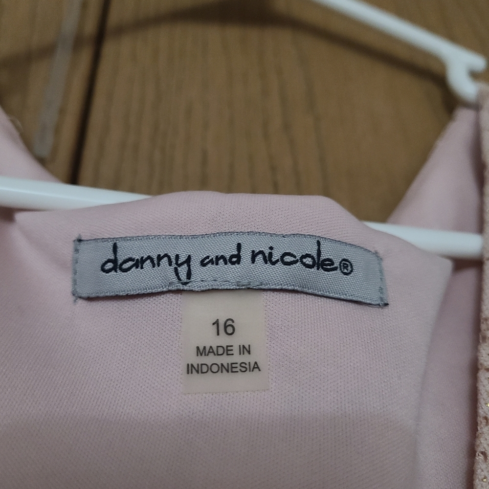 Danny& Nicole Pink Asymmetrical Lace Dress - Picture 4 of 6